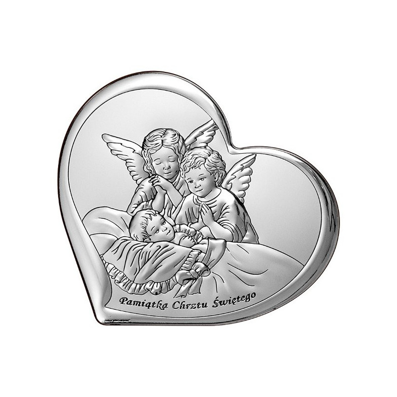 Aniołek Stróż - srebrny obrazek Beltrami 6451/2