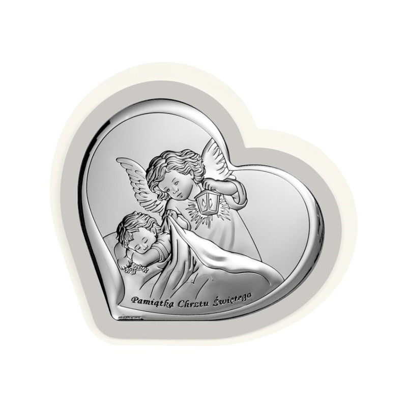 Anioł Stróż - obrazek srebrny na panelu Beltrami 6449/2PG